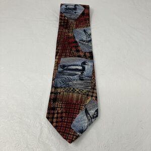 NWT Duck Tie Je Suis 100% Silk Made in USA Classic Hunting Hunter Nature Birds